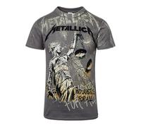 Metallica ... and Justice for All - Neon Backdrop Men T-Shirt Charcoal XXL, 100% Cotton, Regular