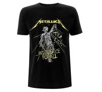 Official Metallica T-Shirt And Justice for All Tracks Black Fan Apparel Gift Fit