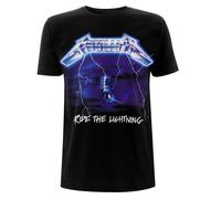 Official Metallica T-Shirt Ride the Lightning Tracks Black Fan Apparel Gift Idea