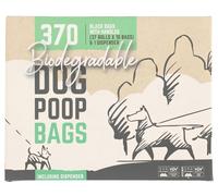 OFFICIAL MICROTEQ | Biodegradable Dog Poop Bags with Dispenser, 370 Count Black Bags with Handles, Cornstarch Material, 37 Rolls x 10 Bags, TUV Certified