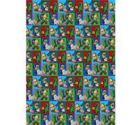 Official Minecraft Gift Wrap, 2 Sheets 2 Tags, Gift Wrap for Presents, Officially Licensed Gift Wrap