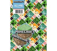 Official Minecraft Wrapping Paper - 2 Sheets & 2 Tags - gift Minecraft Gift Wrap - Officially Licensed