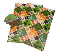 Official Minecraft Gift Wrap 2 Sheets 2 Tags, Gift Wrap for Presents, Climate Pledge Friendly Gift Wrap, Minecraft Recyclable Gift Wrap, Officially Licensed Gift Wrap