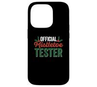 Official Mistletoe Tester Funny Christmas Ivy Berries Santa Case for iPhone 14 Pro