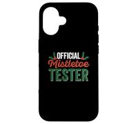 Official Mistletoe Tester Funny Christmas Ivy Berries Santa Case for iPhone 16