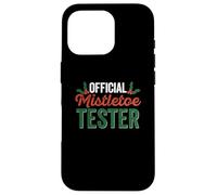 Official Mistletoe Tester Funny Christmas Ivy Berries Santa Case for iPhone 16 Pro