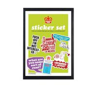 Official Modern Toss Designs - Pack of 6 Vinyl Die Cut Stickers - Funny Hilarious Designs - Novelty Gift Ideas for Men Women - Sold by Brainbox Candy