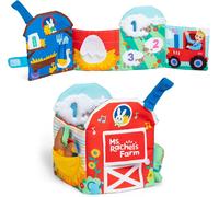 Ms Rachel Sensory Learning Farm Foldable Soft Baby Book With Push Cow Plush Toy