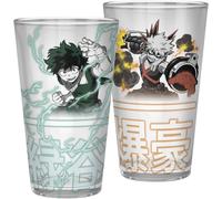 OFFICIAL MY HERO ACADEMIA IZUKU & BAKUGO DRINKING GLASS TUMBLER NEW IN BOX ABY