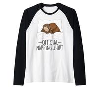 Official Napping Shirt Otter and Beaver Raglan Baseball Tee