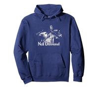 Official Neil Diamond Singing Photo Pullover Hoodie, Adult Unisex, Navy Blue, Medium