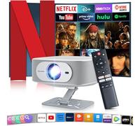 [Official Netflix]Smart 4K Projector Built-in Apps,Salange 20000 Lumen Mini Projector Native 1080P,Two-Way Bluetooth WiFi 6,Andorid 13 NTV, Electric Focus/Auto Keystone,Outdoor Projectors for Bedroom