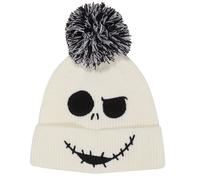 Heroes Inc Nightmare Before Christmas Beanie Pom-Jack Face Jumbo Cap, White, One Size