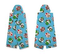 Official Nintendo Super Mario Hooded Fleece Throw Blanket | Super Soft Warm Blue Blanket with Mario and Luigi Design | Perfect For Home, Bedroom, Sleepovers & Camping | Size 100 x 120cm