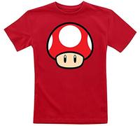 Official Nintendo Super Mario Power Up Mushroom Kids Unisex Red T-Shirt (5-6 Years)
