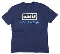 Official Oasis T Shirt Definitely Maybe Text Decca Logo Reunion 2025 New Blue