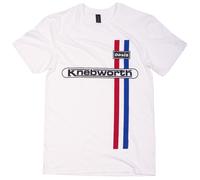 Official Oasis T Shirt Knebworth Vertical Stripe White Tour 2025 New S To 2XL