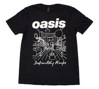Oasis Unisex T-Shirt - Definitely Maybe Line Drawing - Officially Licensed - Small - Black