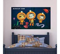 Official Octonauts Midnight Zone Wall Sticker Mural - Vinyl Decal OCT024 + Octonauts Logo Decal Set Vinyl Poster Print (90cm Width x 60cm Height)