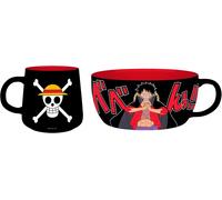 OFFICIAL ONE PIECE LUFFY BREAKFAST SET BOWL AND COFFEE MUG CUP NEW IN BOX ABY