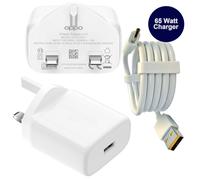 Official OPPO SuperVOOC 65W UK Charger (VCA7GAYH) with USB-C Cable DL129 - 10V/6.5A Fast Charge