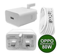 Official Oppo SuperVooc 80W Adapter UK Charger VCB8JAYH Plug Head USB C Cable