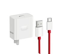 Official Original 80W Charger for OnePlus Super vooc Warp Charger with 1.5ft USB A-to-C Warp Charging Cable