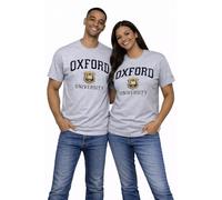 Official Oxford University™ Unisex Applique Embroidery T-Shirt Grey | Classic Heritage Cotton Tee | Licensed Collegiate Apparel (XS-2XL) (S)