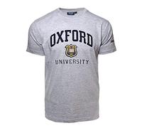 Official Oxford University Unisex Applique Embroidery T-Shirt Grey | Classic Heritage Cotton Tee | Licensed Collegiate Apparel (XS-2XL) (UK, Alpha, L, Regular, Regular)