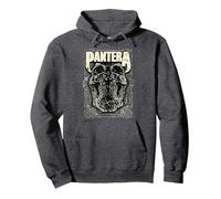 Official Pantera Revolution Skull Heavy Metal Band Pullover Hoodie, Adult Unisex, Dark Heather Grey, XX-Large
