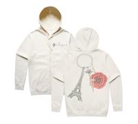 Official Paris Zip Up Hoodie, White, XXL
