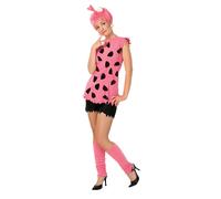 Official Pebbles Flintstones Cartoon Fancy Dress Costume Adult Outfit + Wig