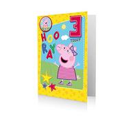 Official Peppa Pig Age 3 Birthday Card - 3 Today - Birthday Badge Card