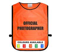 Official Photographer Orange Tabard, Unisex Adult One Size Fits All, Available In Five Different Bright Colours