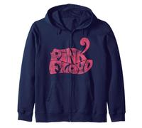Official Pink Floyd Retro Logo Navy Zip Hoodie