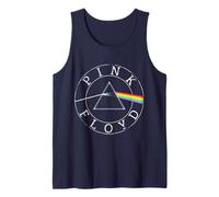Official Pink Floyd Retro Prism Circle Logo Navy Blue Tank Top
