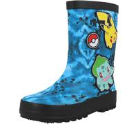Official Pokemon Kids Blue Splash Print Wellington Boots Pikachu Bulbasaur Design - Wellies 30556 Pokemon 13 UK CH