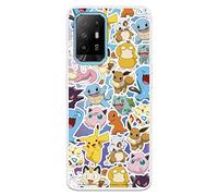 Official Pokemon OPPO A94 5G Case, Pokémon Sticker Pattern to Protect Your Mobile Phone, Flexible Silicone OPPO Case with Official Pokemon License,