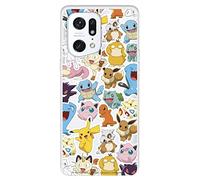 Official Pokemon OPPO Find X5 Pro Case, Pokemon Sticker Pattern to Protect Your Mobile Phone, Flexible Silicone OPPO Case with Official Pokémon License,