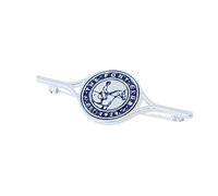 Official Pony Club Signature Stock Pin - Silver & Navy Blue Enamel Equestrian Accessory for Riding, Competitions & Pony Club Events by Equetech