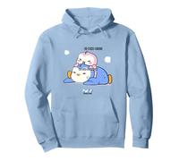 Official Pudgy Penguins Merch | GF Bite | Duo Pengu & Polly Pullover Hoodie, Adult Unisex, Dusty Blue, XX-Large