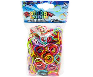 Official Rainbow Loom 600 Ct. Rubber Band Refill Pack JELLY MULTI COLOR MIX [Includes C-Clips!]