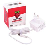 Raspberry Pi 4 Model B Official PSU, USB-C, 5.1V, 3A, EU Plug, White