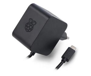 Official Raspberry Pi 5 USB-C 27W Power Supply, USB-C Power Supply, Black