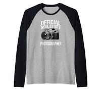 Official Real Estate Photographer Photography Business Raglan Baseball Tee