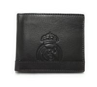 Official Real Madrid Wallet - 100% Legitimate Leather with RFID Protection, Exclusive Design with Club Crest. Gift for Men., multicoloured, De mano, Classic