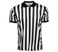 Official Referee Shirt for Women Men Adults - Short Sleeve Collared Black and White Stripe Ref Umpire Jersey for Basketball Football Hockey