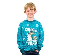 Official Robin & Riddler ‘Chillin Like A Villain’ Kids Christmas Jumper for Boys & Girls - Ugly Novelty Gifts Xmas Jumper - DC Comics Unisex Sweater