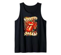 Official Rolling Stones Old School Rose Tattoo Vintage Rock Tank Top