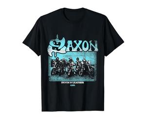 Official Saxon Heavy Metal Never Surrender Band Music T-Shirt, Men, Black, XX-Large